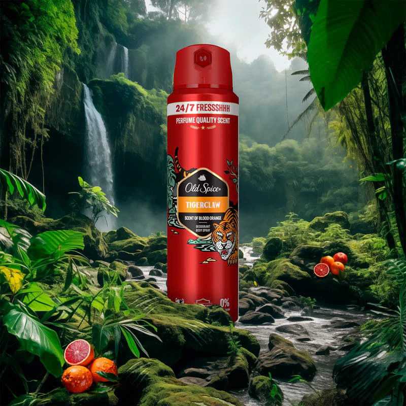 Desodorante e spray corporal Old Spice Tigerclaw para homens