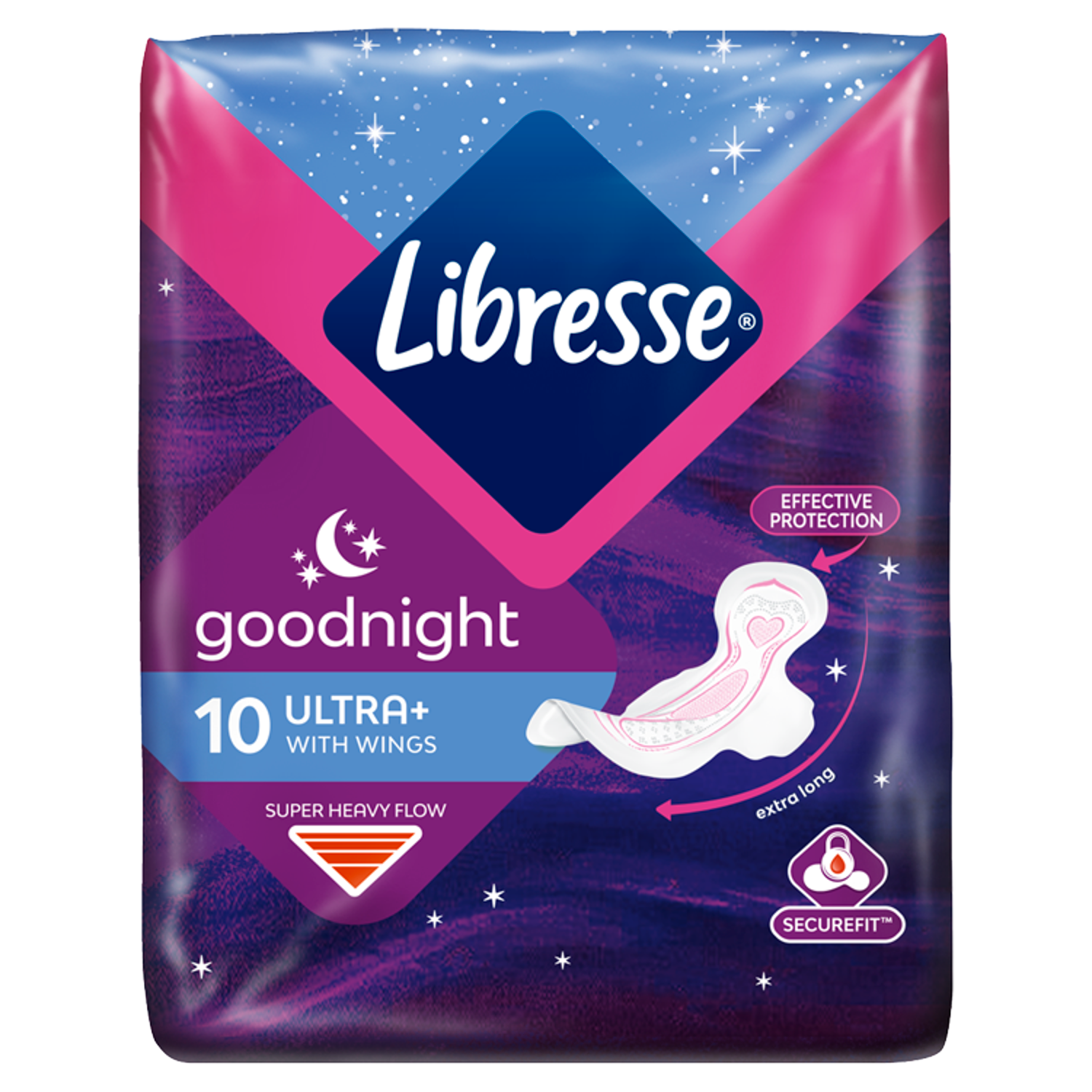 Hygienické vložky Libresse 10 ks Ultra Thin Goodnight
