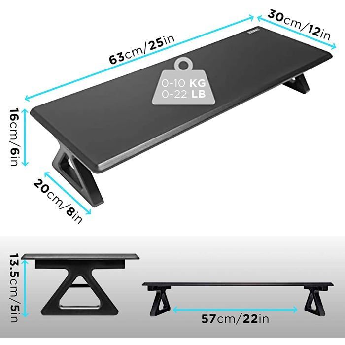 Duronic DM06-1 BK MDF Monitor Stand 62 x 30 cm Laptop LCD LED TV Screen Riser