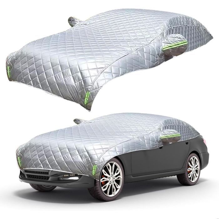 Housse de Protection Solaire et Anti-Gelée pour Voiture - Couverture Épaissie Antigrêle avec Bandes Réfléchissantes pour SUV,