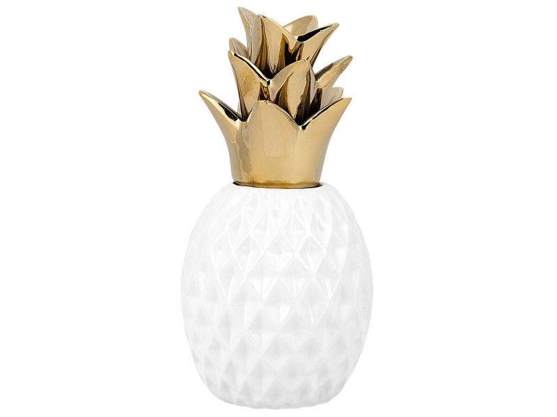 Figurka ozdobna ceramiczna ananas biała