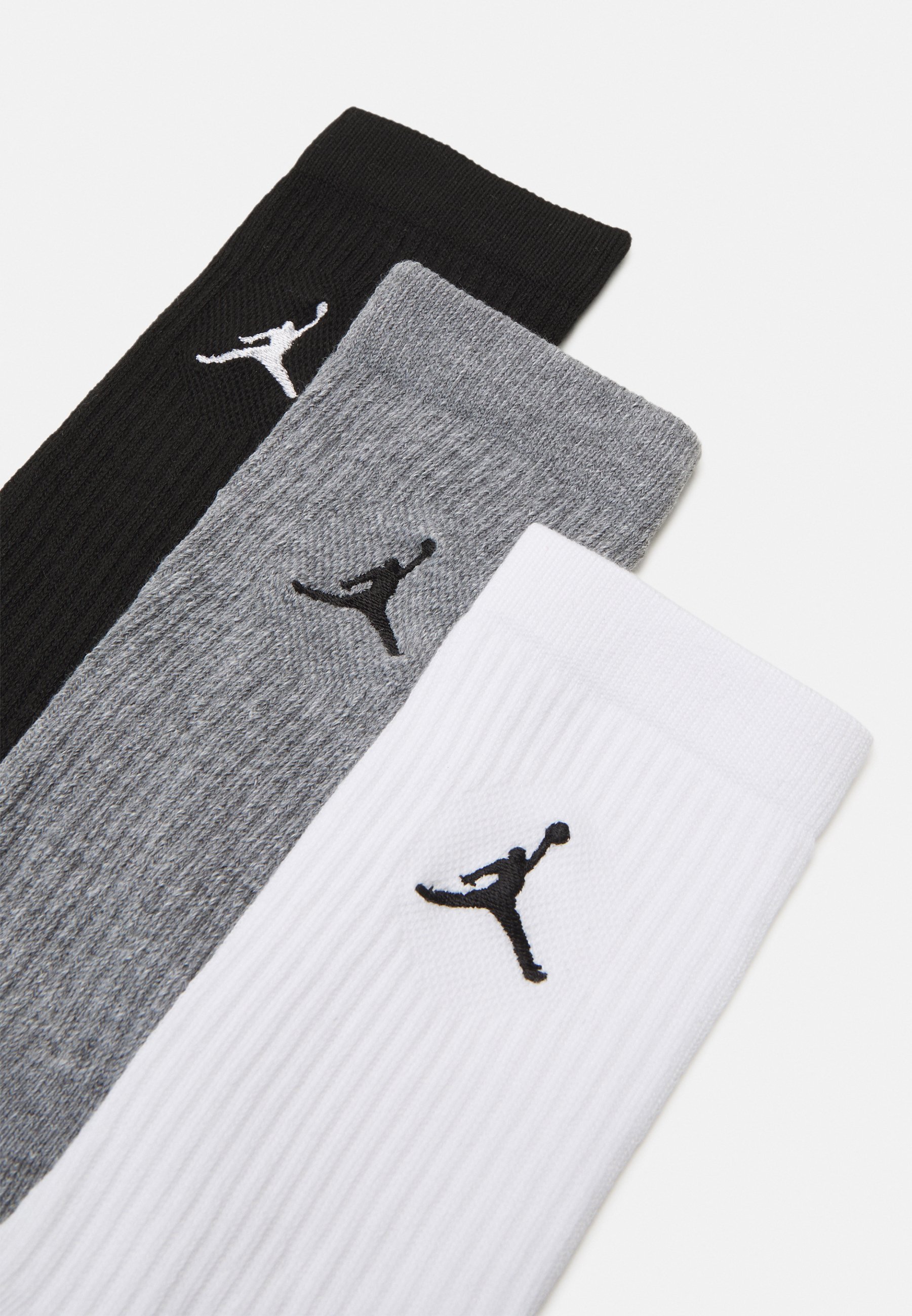 Jordan EVERYDAY CUSH CREW 3 PACK UNISEX - Skarpety sportowe - biały/węglowy melanż/czarny