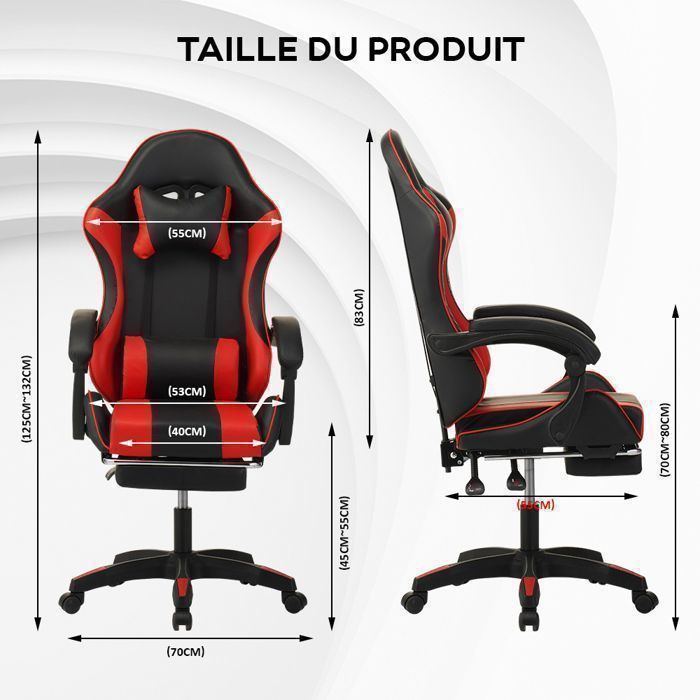 Sedia da gaming ergonomica - Sedile da gioco - Reclinabile da 90° a 135° - Con poggiatesta - Rosa - Portata massima 150 kg