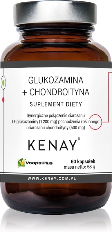 Kenay gliukozamino + chondroitino maisto papildų kapsulės sąnarių ir kremzlių mitybai