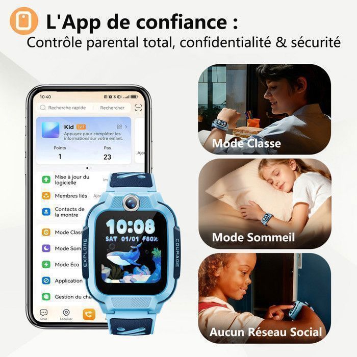 Kinder 4G GPS Smartwatch - imoo Z3 - Videobellen - Telefoon - Camera - IP68 Waterdicht - 8GB ROM - Cadeau voor jongens - Blauw