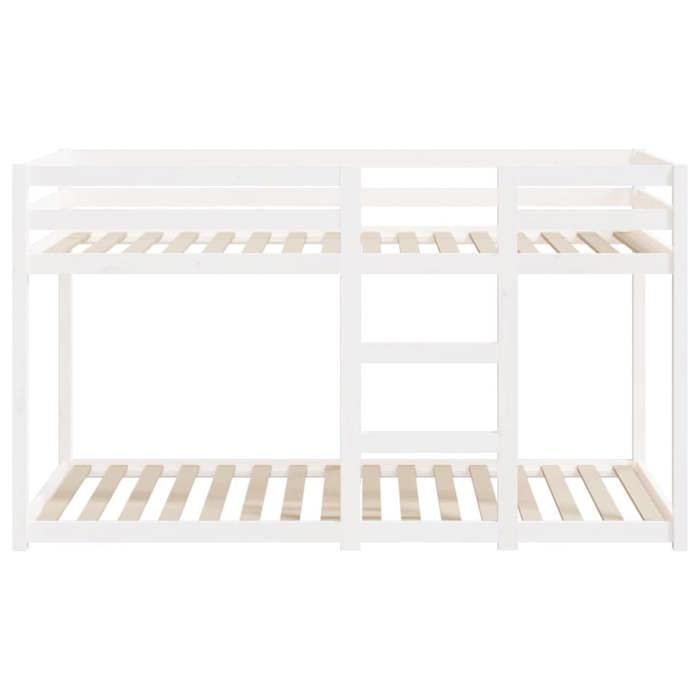 Estructura de litera vidaXL con somier de láminas, cama infantil, muebles de dormitorio, blanca, 75x190 cm, 821660