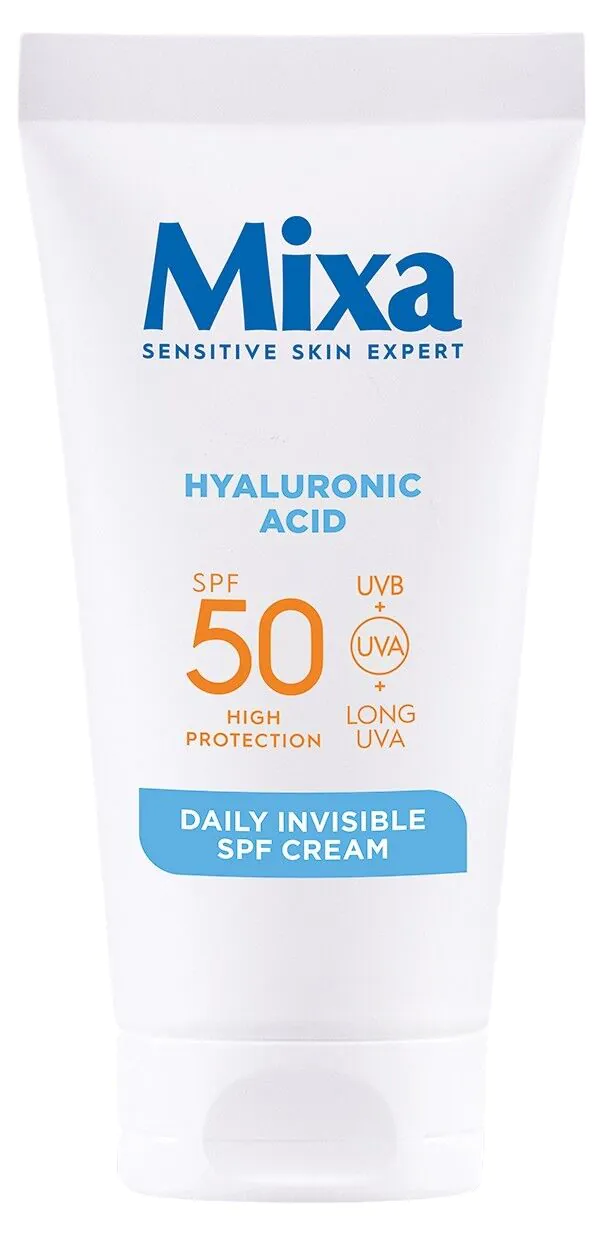 Mixa Nawilżający Krem do twarzy SPF50 z kwasem hialuronowym przeciw przesuszeniom