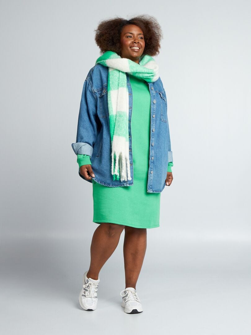 Sweatshirtjurk met opdruk - GROEN