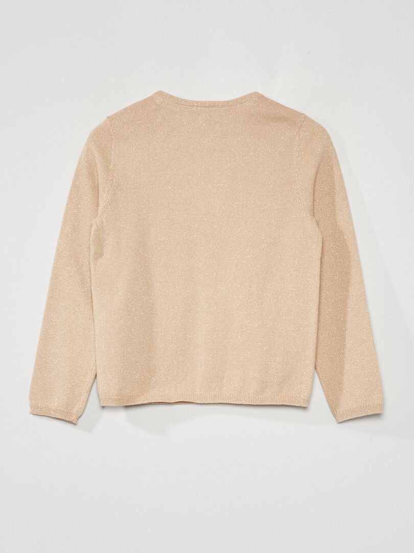 Vest met knoopjes met patroon - BEIGE