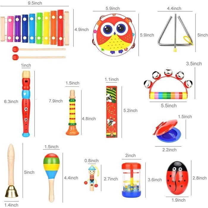 Children's Musical Instruments - ZGEER - With Shaking and Tapping Instruments - With Storage Bag