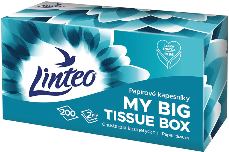 Linteo papieren tissues, tweelaags, 200 stuks per doos.
