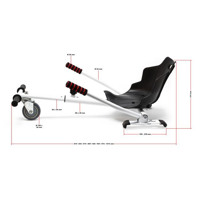Wiltec Siège de Balance Scooter – Noir – capacité de 120 kg max. – avec Roulette et Poignées – ajustable pour Adultes et Enfants – S