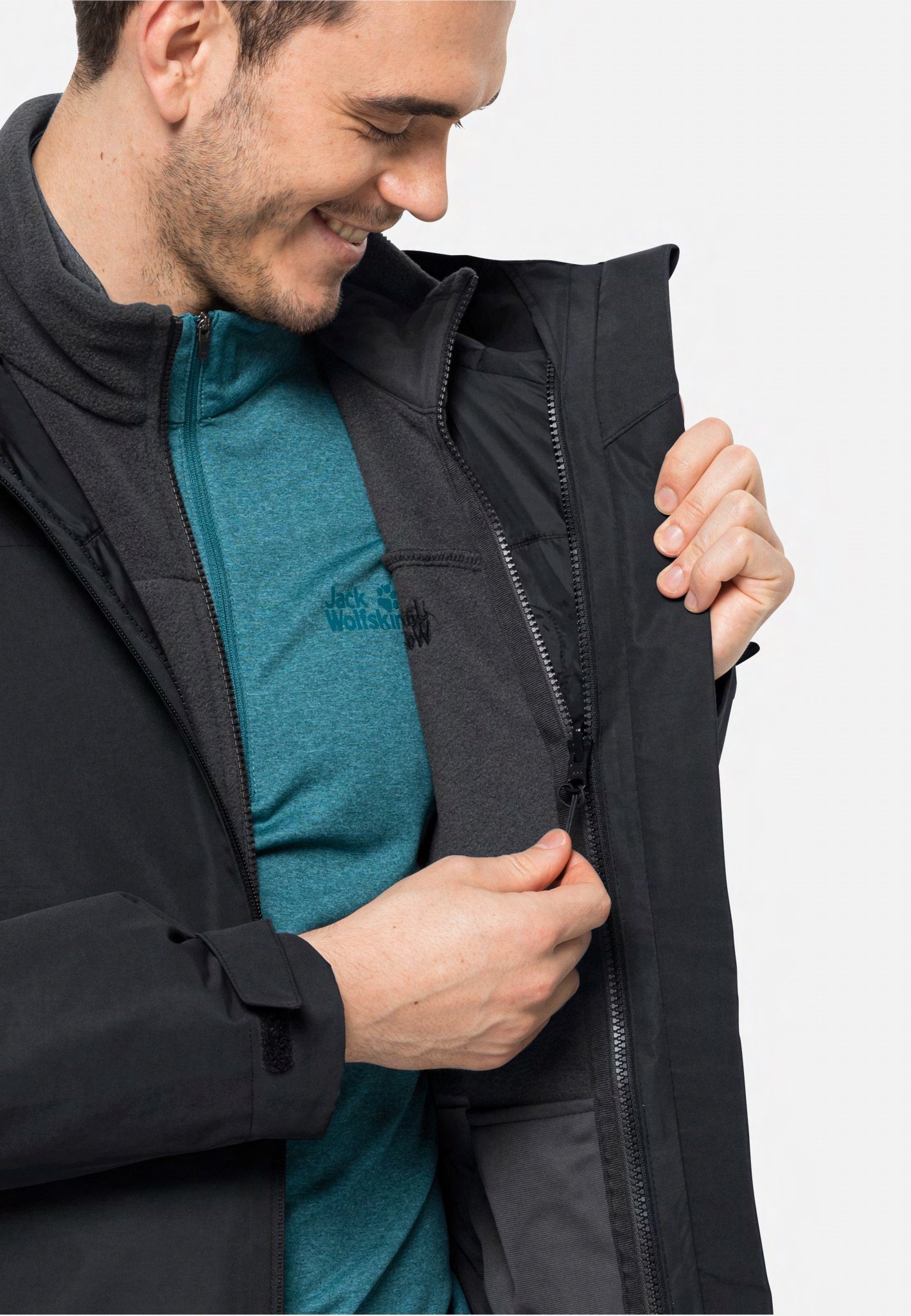 Jack Wolfskin TAUBENBERG 3IN1 JACKET - Winterjas - zwart