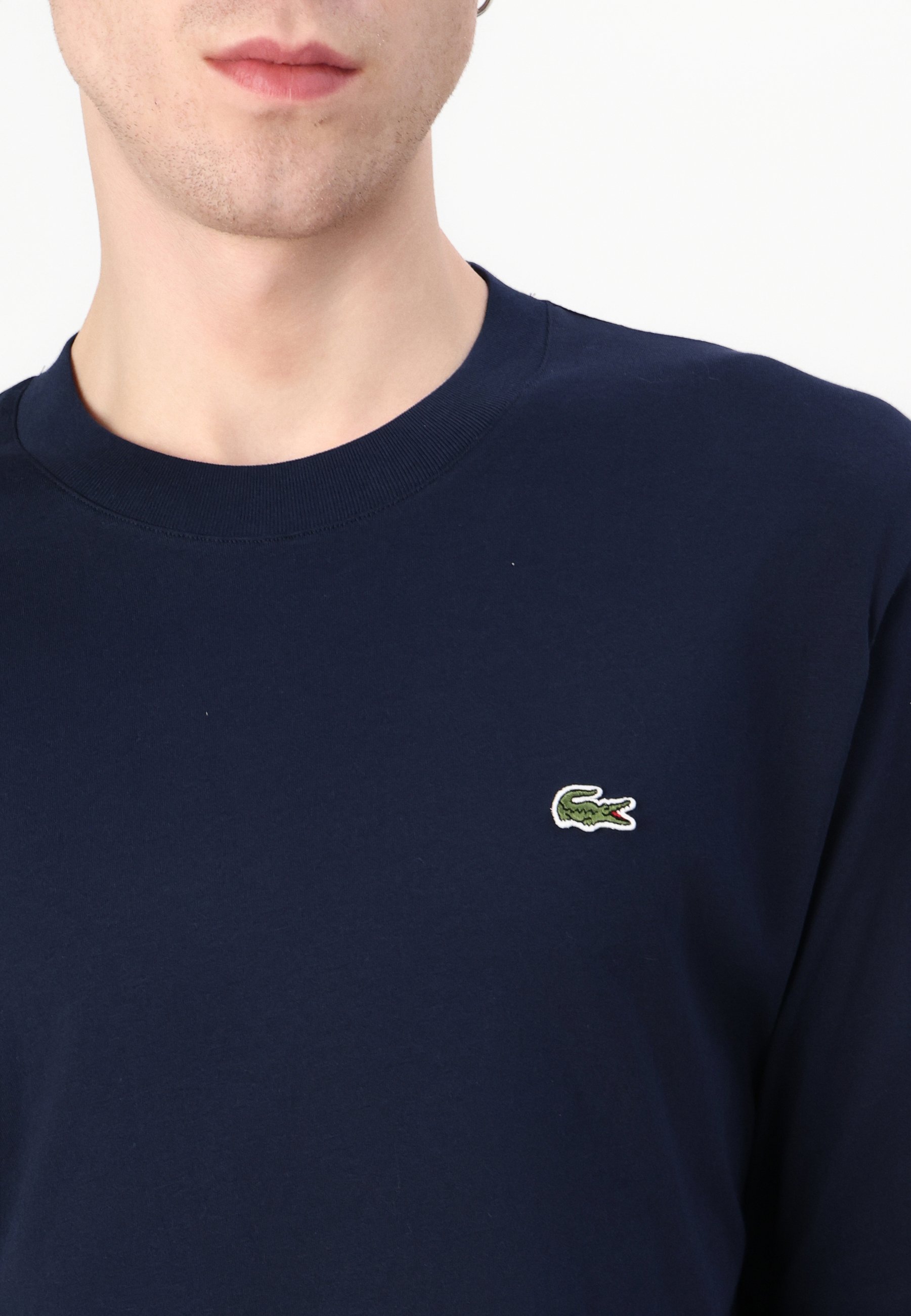 Bluzka z długim rękawem Lacoste - granatowa