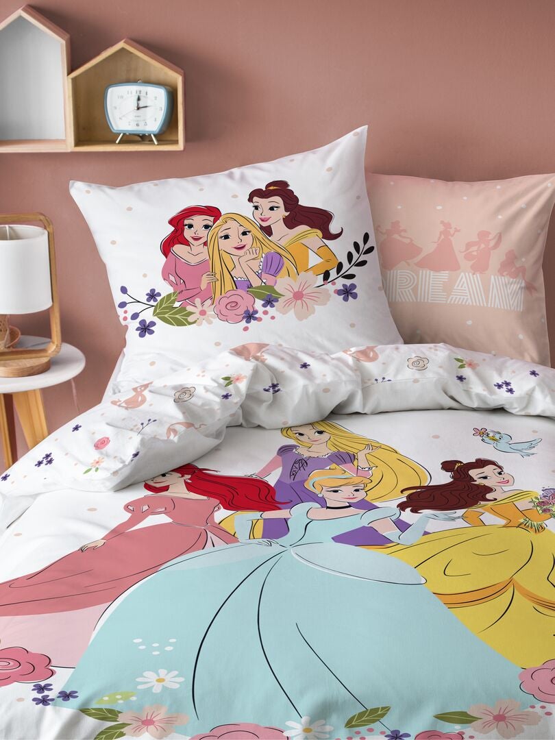 Conjunto de cama - 'Princesas' - Solteiro - Bege