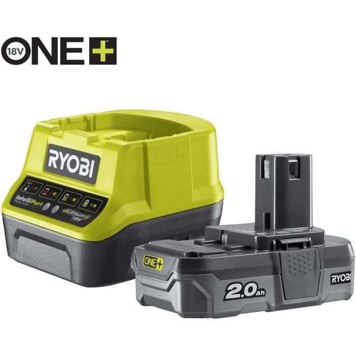 RYOBI - 18V ONE+ Handsnoeischaar - Borstelloos - 10 cm geleiderail - 6 m/s - Gereedschapsloze spanner + 2,0 Ah accu & lader - RY18PSX10A-120