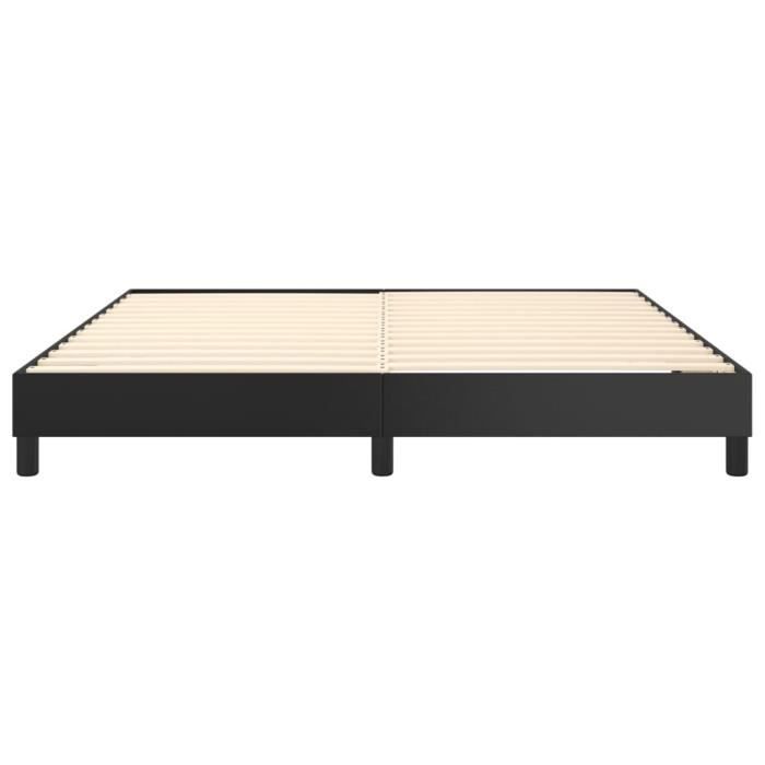 Base de cama de muelles - SALUTUYA - BD1863 - Negra - Piel sintética - 180x200 cm