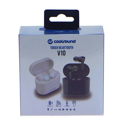 Auriculares Earbuds Tws V10 Touch Bluetooth Blancos Coolsound