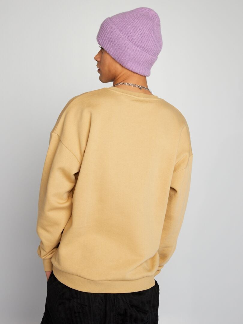 Effen fleece sweatshirt - BEIGE