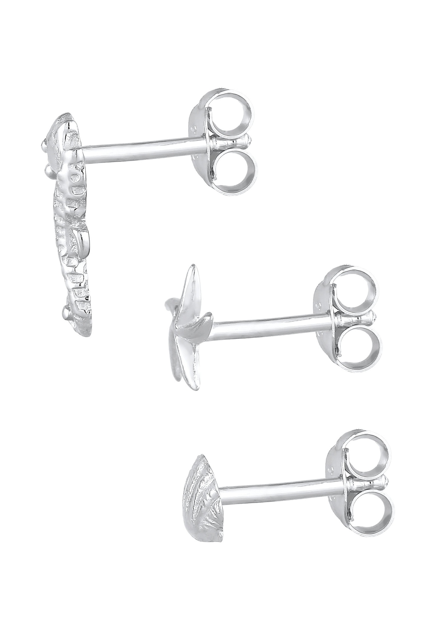 Elli Boucles d'oreilles d'été pour dames en argent sterling 925 : étoile de mer, coquillage, hippocampe.