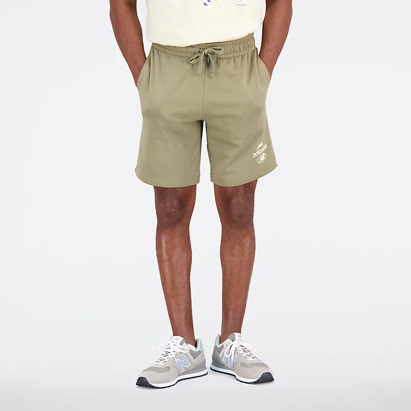 Męskie krótkie spodenki Essentials Reimagined French Terry - COVERT GREEN