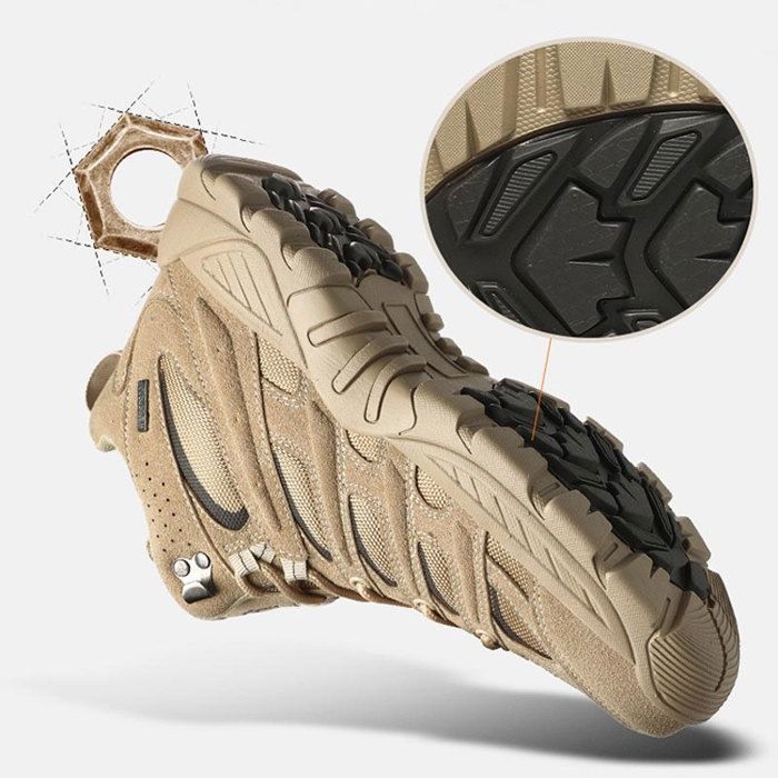 Scarpe da trekking antiscivolo traspiranti da uomo, ideali per passeggiate all'aperto - Beige