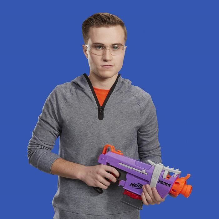 Nerf Fortnite SMG-E - NERF - Blaster motorisé avec chargeur 6 fléchettes - Violet