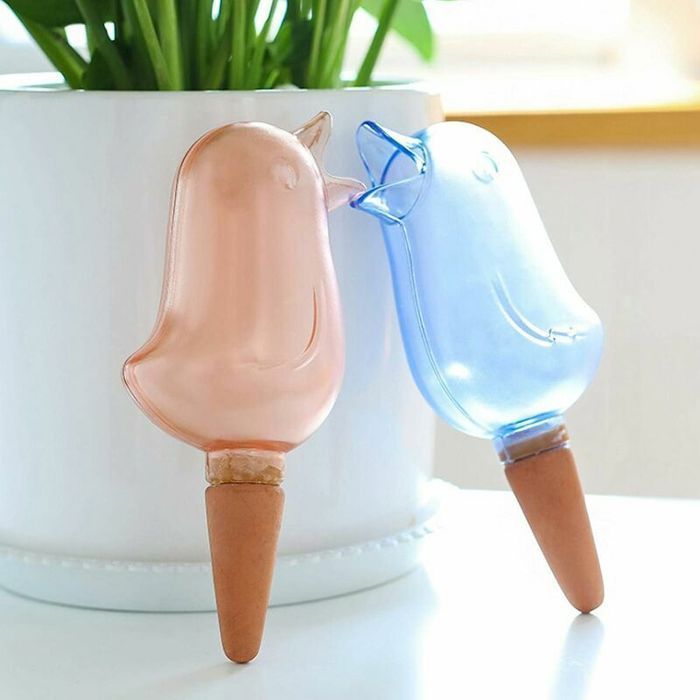 Automatische Tropfbewässerung – PZCC – Bird – Für drinnen und draußen – 2 Stück – Rosa und Blau