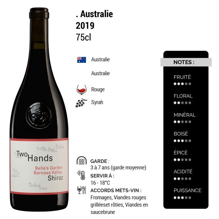 Two Hands Australia Bella's Garden Barossa Valley 2019 - Vinho Tinto Australiano (3x75cl)