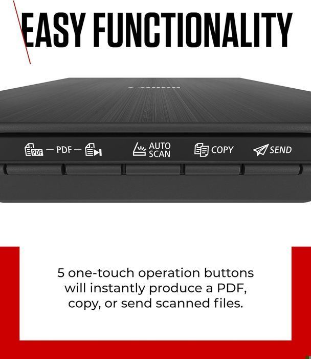 Canon LiDE 400 Document Scanner, Black, Space-Saving Design with USB Type-C Connectivity, Easy Operation with a Single Button
