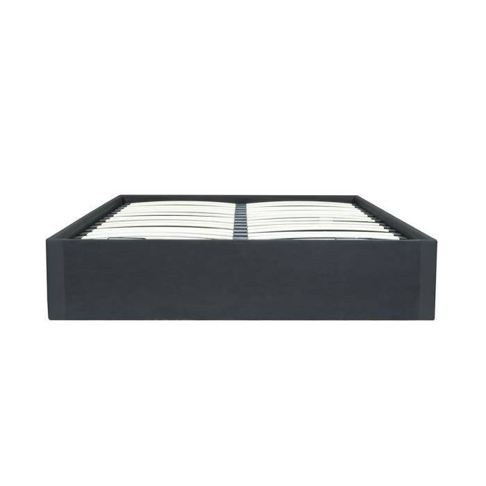 ECLIPSE Lit coffre adulte 140 x 190 cm - Simili Noir