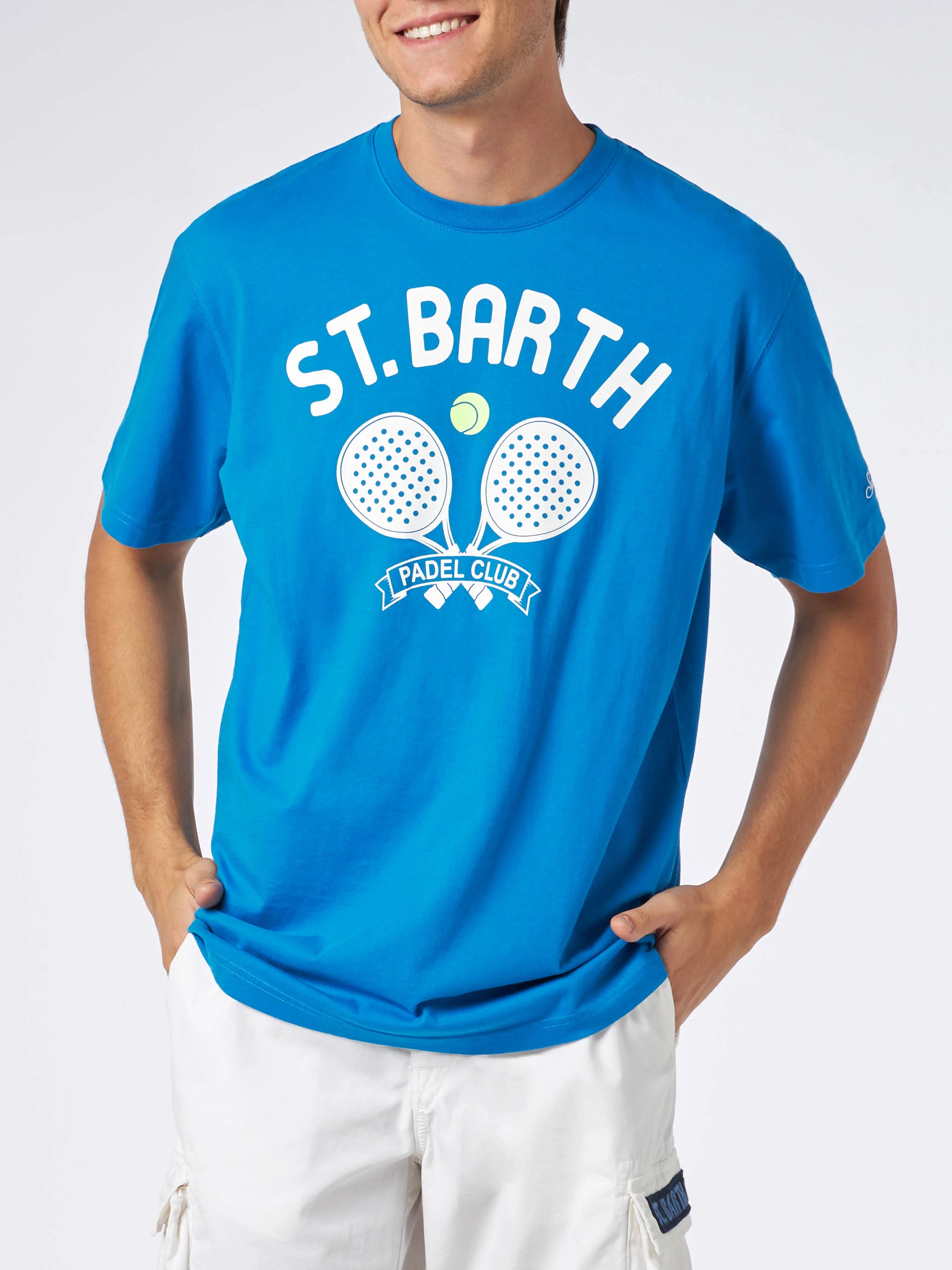 Muška majica od teškog pamuka s printom padel kluba St. Barth