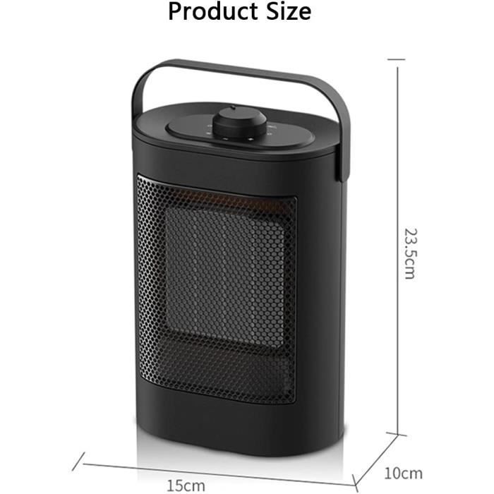 Aquecedor de ventilador AMOUNE - 1500W - Portátil - 3 modos - Convecção