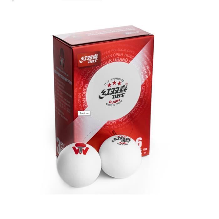 Pelotas de tenis de mesa - DHS - DJ40+ - 3 estrellas - Plástico - 40 mm - Surtido