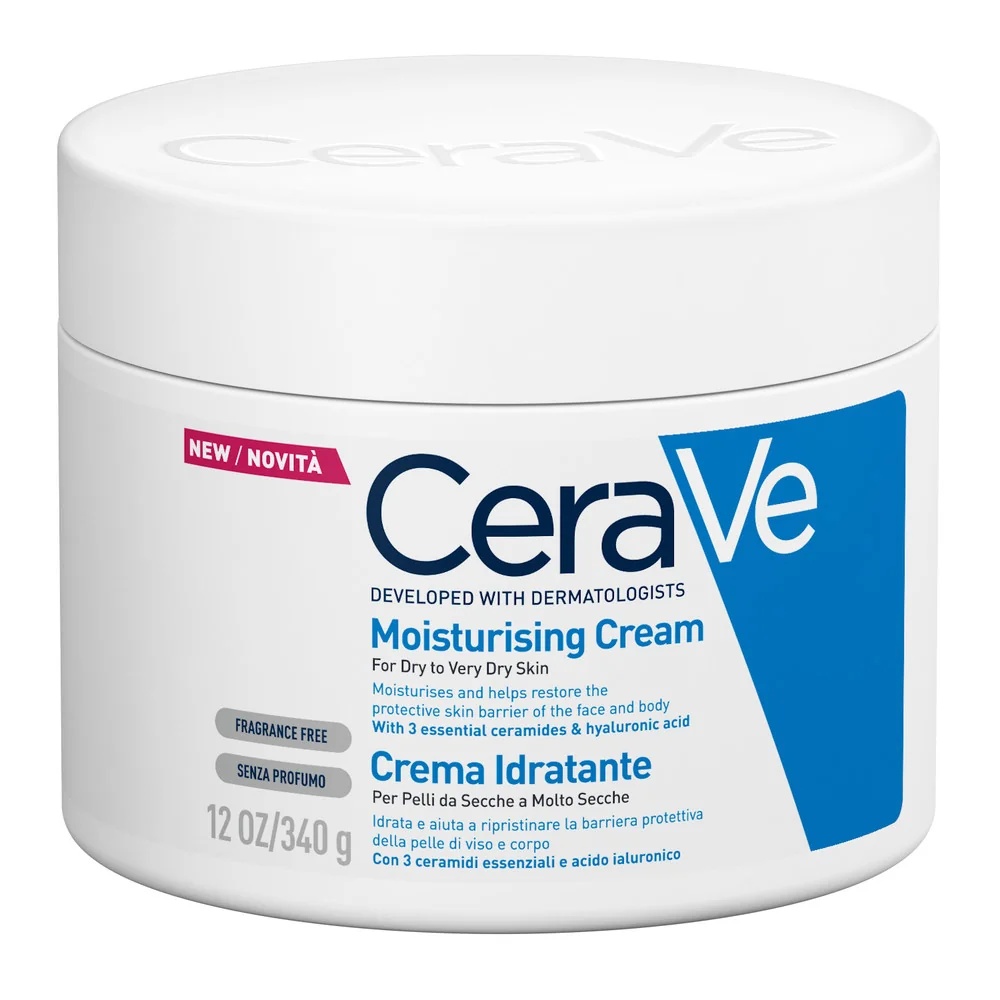 Creme hidratante Cerave 340 g para rosto e corpo, para pele seca.