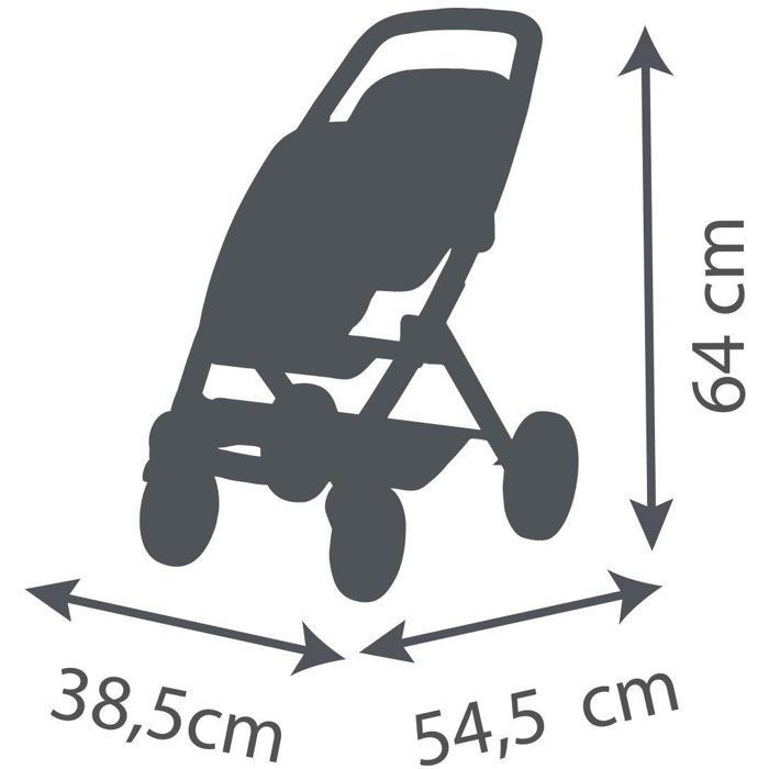 SMOBY - Maxi cosi - Poussette Jumeaux beige  - Pour poupon - Dès 3 ans