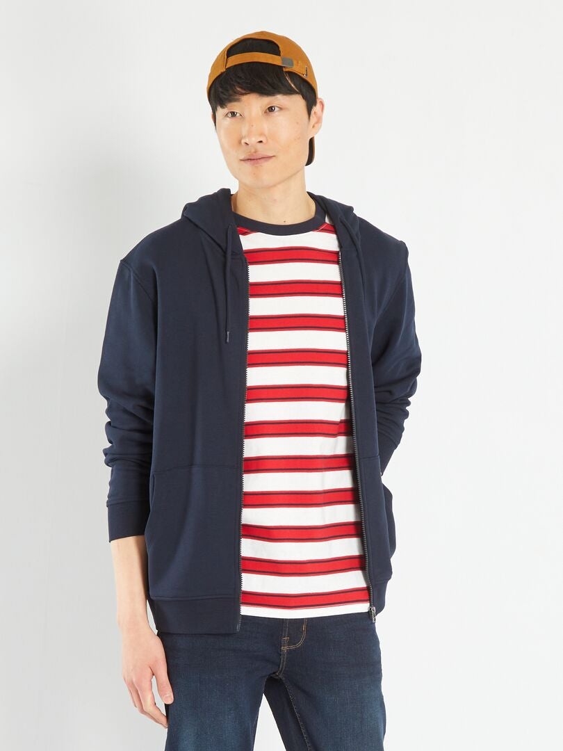 Hoodie met rits - BLAUW