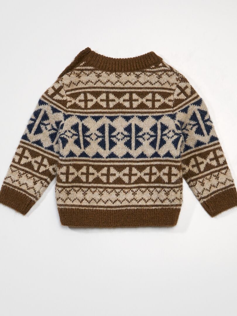 Suéter de malha jacquard - MARROM