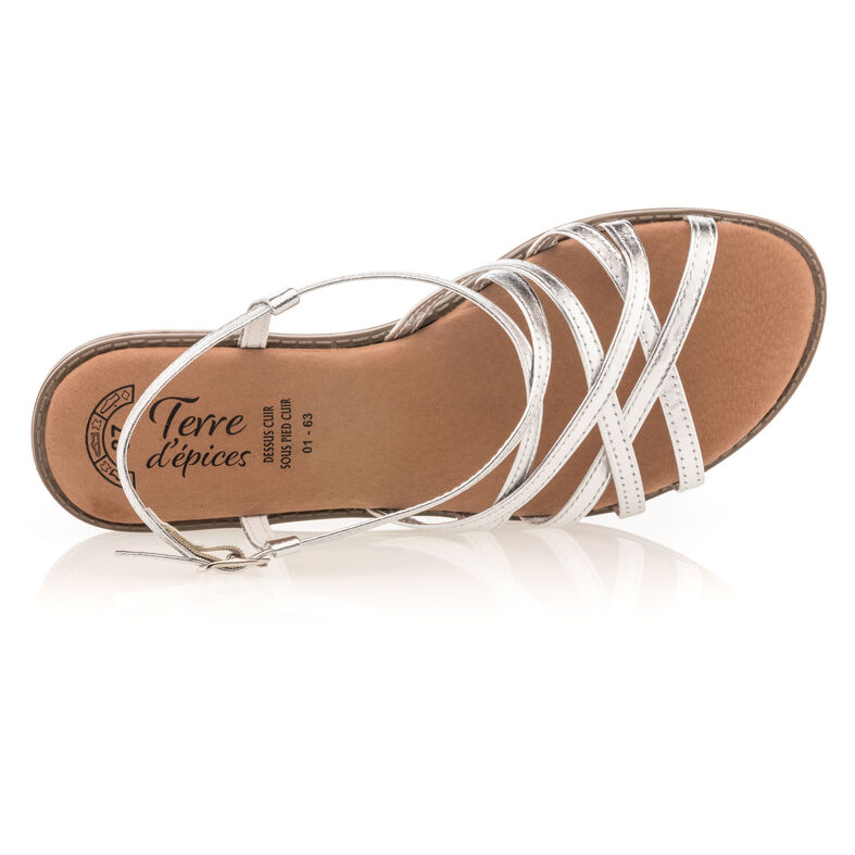 Graue Damensandalen / Zehenfreie Schuhe