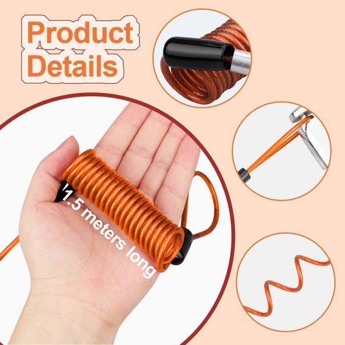 2-Piece Motorcycle Anti-Theft Set, Motorcycle Anti-Theft Chain, Motorcycle Disc Lock, Memory Cable - Reminder Cable for Visual Reminder