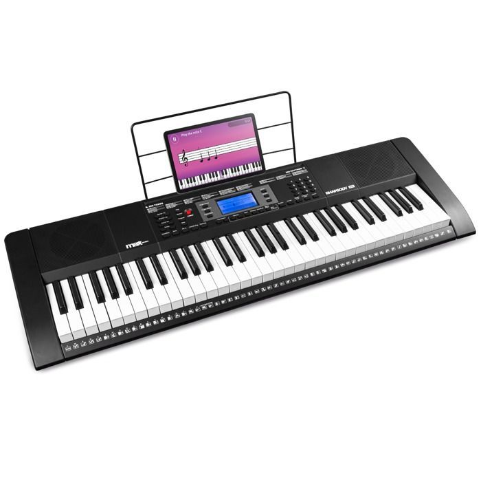 Pianoforte elettronico Max Rhapsody61M, 61 tasti sensibili alla velocità, lettore MP3 e connessione MIDI, due modalità di apprendimento.