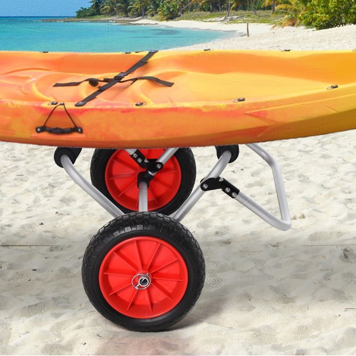 HOMCOM - Chariot de kayak - Aluminium - 70x40x42cm - Noir