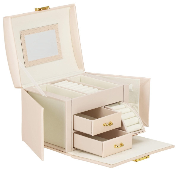 Szkatułka na biżuterię ekoskóra 17,5x12x13,5 cm organizer
