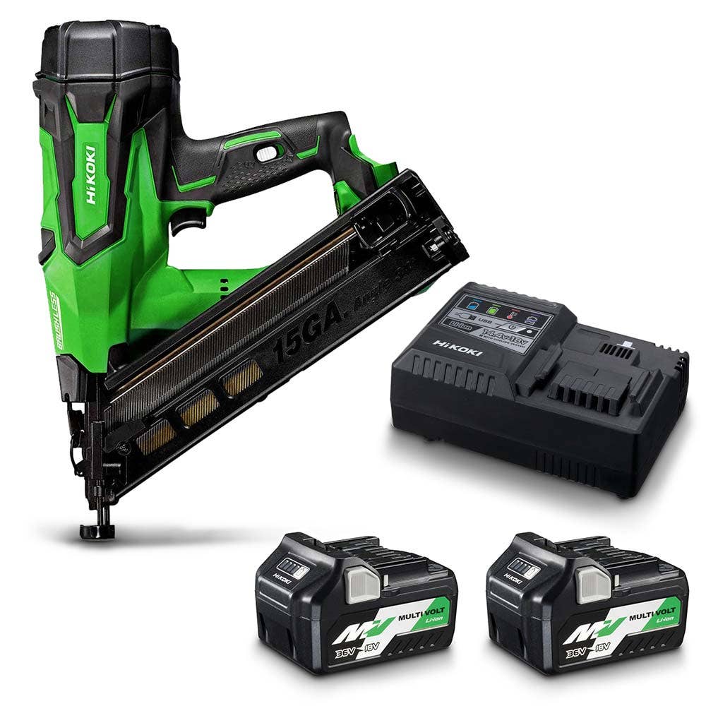 HIKOKI 18V Bürstenloser 2 x 2,5Ah/5,0Ah 65mm Da Finish-Nagler NT1865DBAL(HRZ)