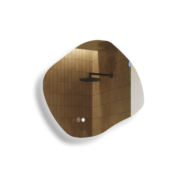 Lustro łazienkowe LED 74x64cm - owalne - LED Dual, włącznik, mata grzewcza