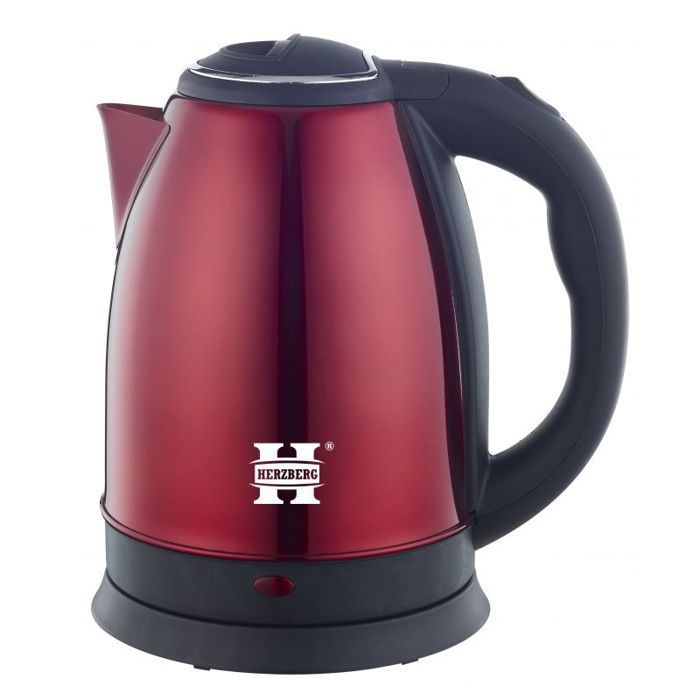 Hervidor eléctrico inalámbrico de acero inoxidable Herzberg HG5011-RED de 1,8 L