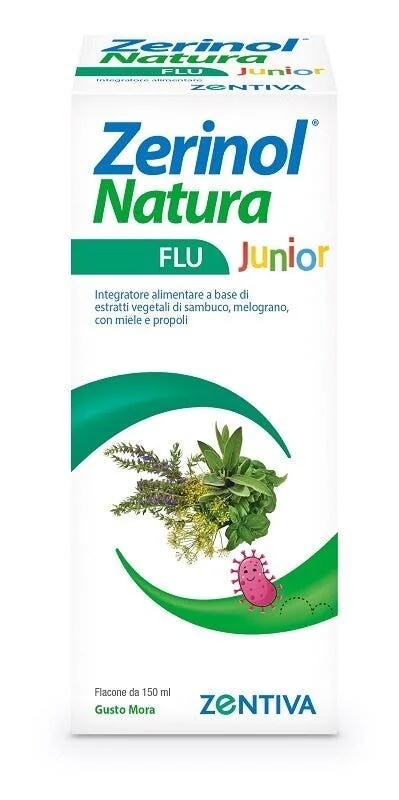 ZERINOL Zerinol Natura Flu Junior sirupas 150 ml maisto papildas