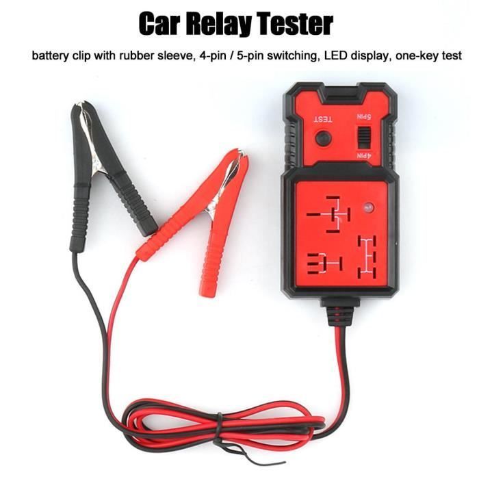 Tester per relè - FAFEICY - 12V - Portatile - Display a LED - 4/5 pin