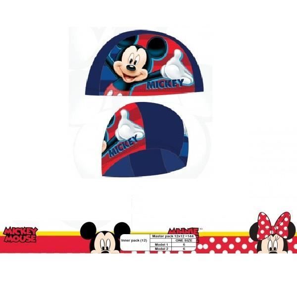 Bonnet de Bain - Mickey - Enfant - Bleu - 50% Polyamide - 50% Polyester