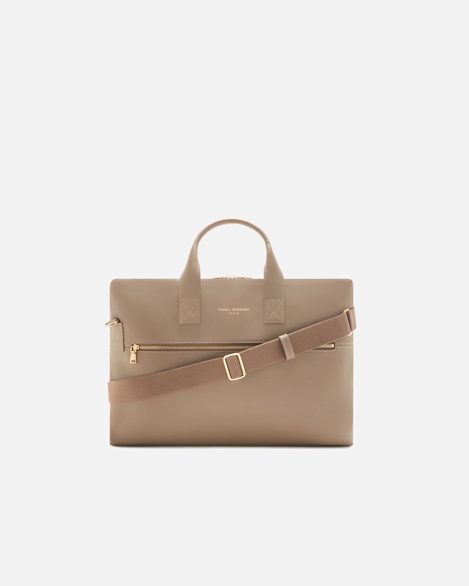Isabel Bernard Sac à main Sac à main Isabel Bernard Honoré Anique Taupe – Cuir de veau – Honoré Anique